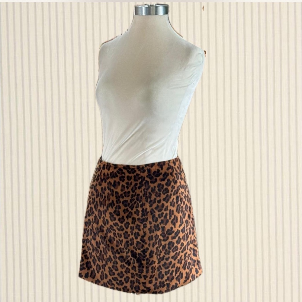90’s Cache Brown and Black A-Line Mini Skirt